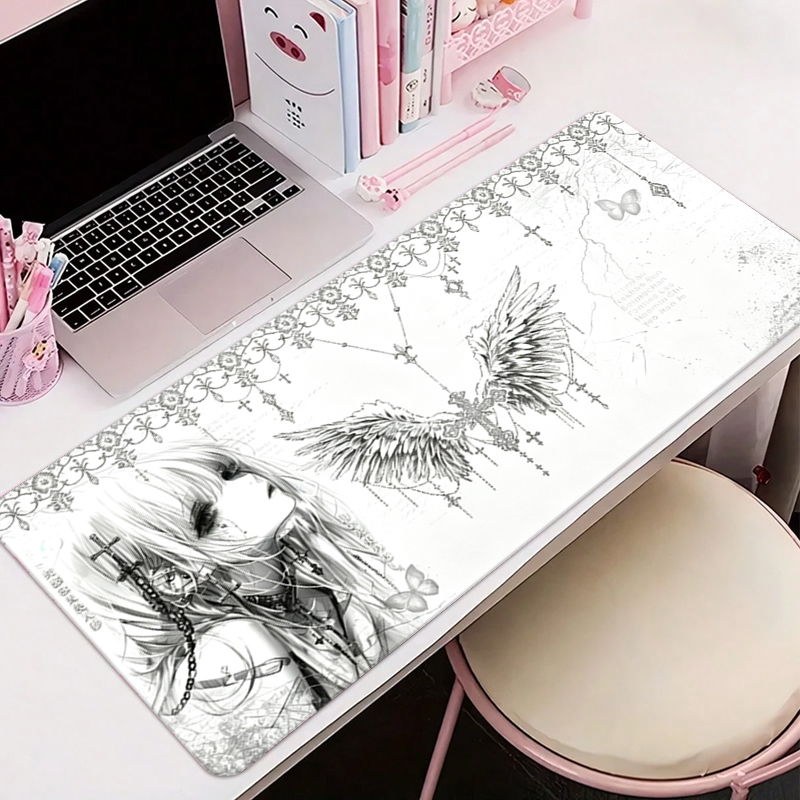 Gaming Accessories Aesthetic - Tapis de souris en cuir noir